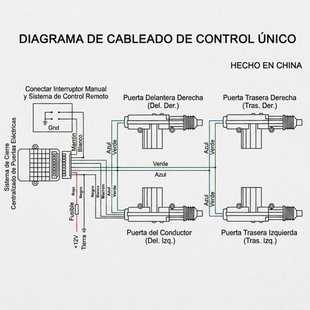Alarma Auto + Cierre Central 4 Puertas con Control-Combos Seguridad-Multishop Uruguay