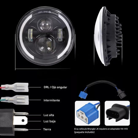 Óptica Cree LED 7" con lupa y ojo de ángel 6000K – Universal 12/24V-Faro Led-Multishop Uruguay