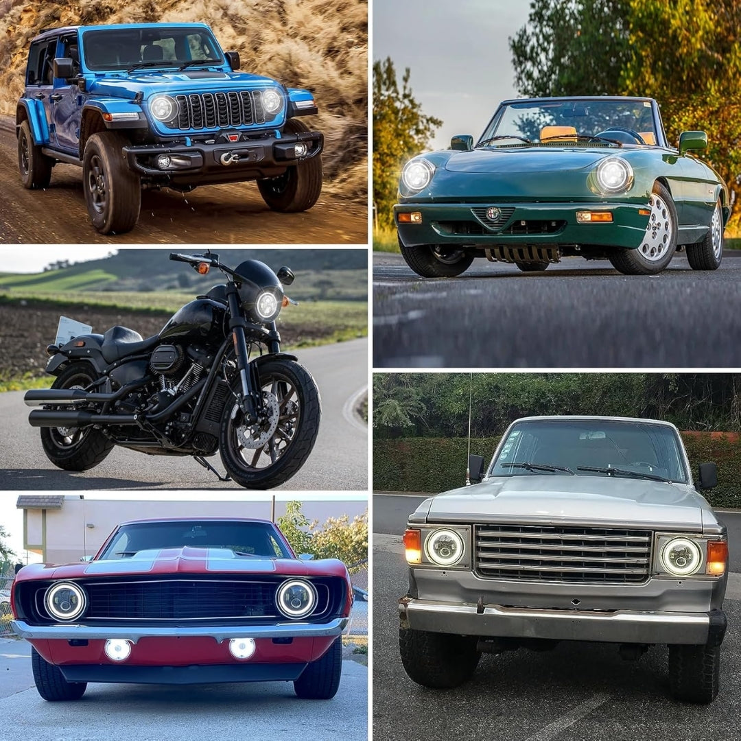 Óptica Cree LED 7" con lupa y ojo de ángel 6000K – Universal 12/24V-Faro Led-Multishop Uruguay