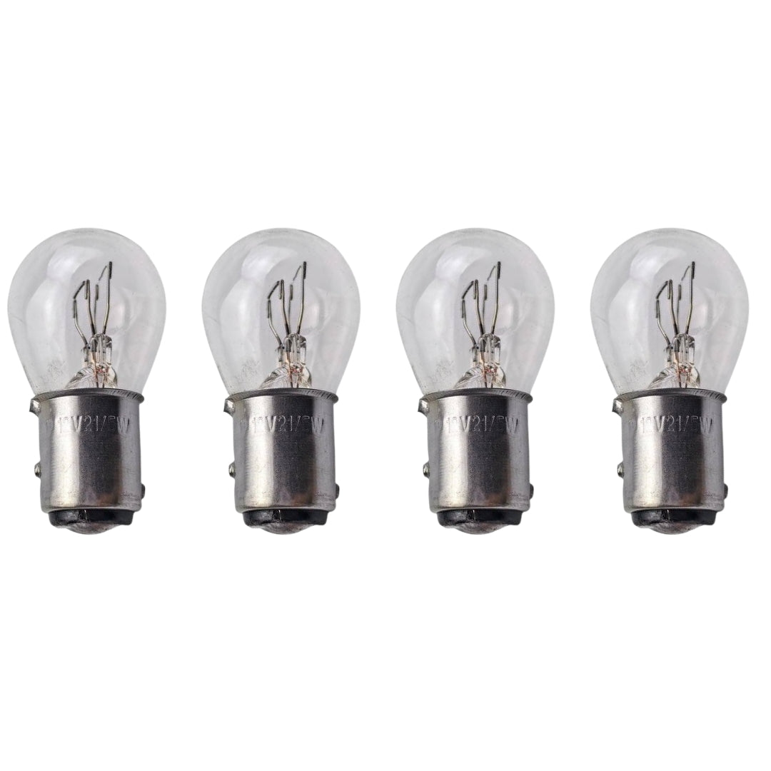 Pack 4 Lámparas 12V 21/5W BAY15D Doble Polo Freno y Posición-Lamparas Motos-Multishop Uruguay
