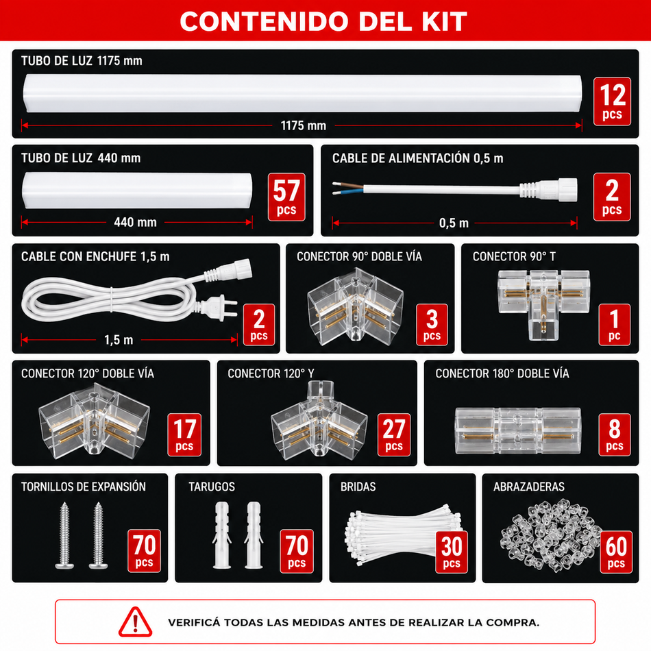 Panel 14 Luces Led Hexagonales 4840x2430 mm-Taller-Multishop Uruguay