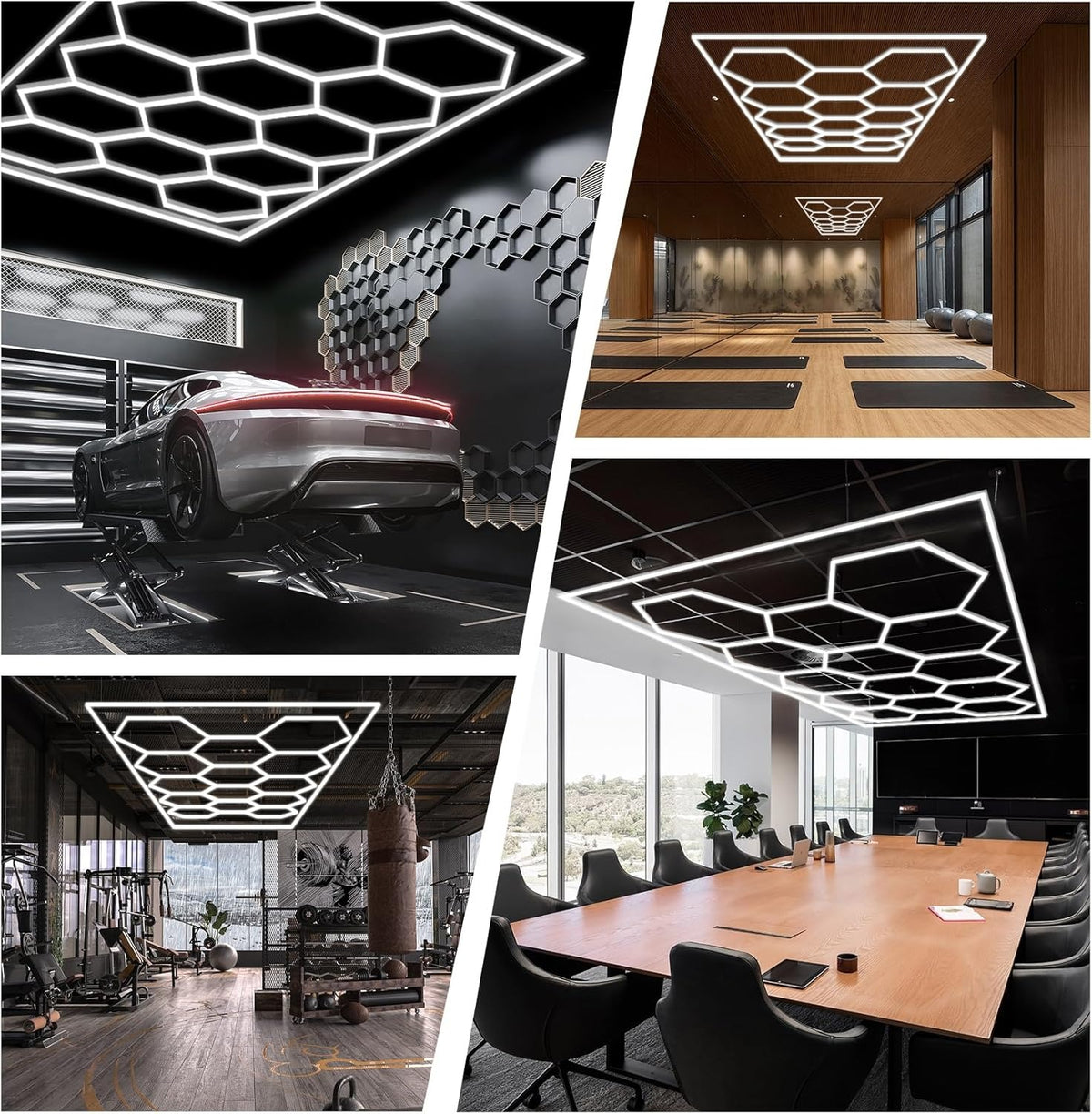 Panel 14 Luces Led Hexagonales 4840x2430 mm-Taller-Multishop Uruguay