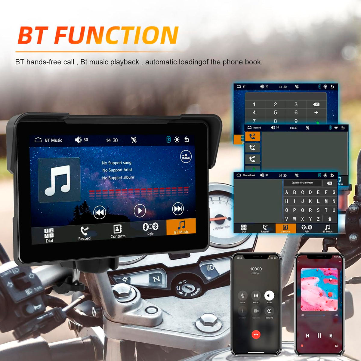 Pantalla 7 pulgadas para Moto Con Soporte-7 Pulgadas-Multishop Uruguay