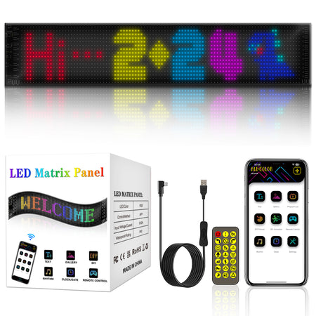 Pantalla Led Flexible Autos RGB Interactiva Ojos Bluetooth-Accesorios-Multishop Uruguay