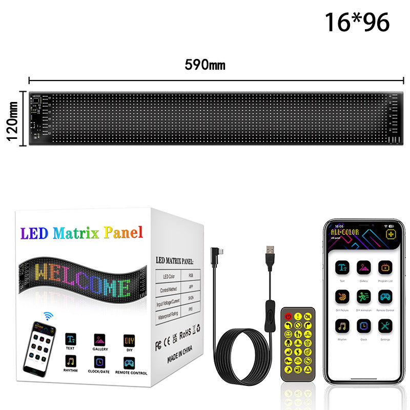 Pantalla Led Flexible Autos RGB Interactiva Ojos Bluetooth-Accesorios-Multishop Uruguay