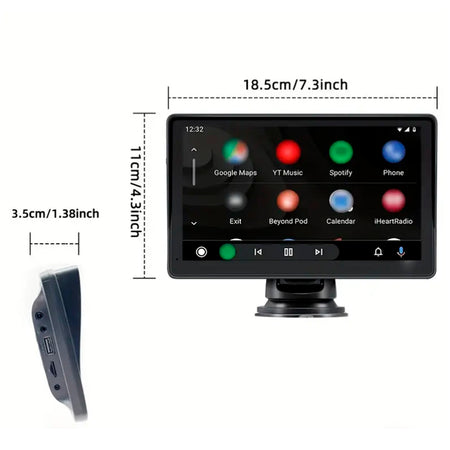 Pantalla Portátil de tablero Auto 7" Car Play Android Auto-Radios-Multishop Uruguay
