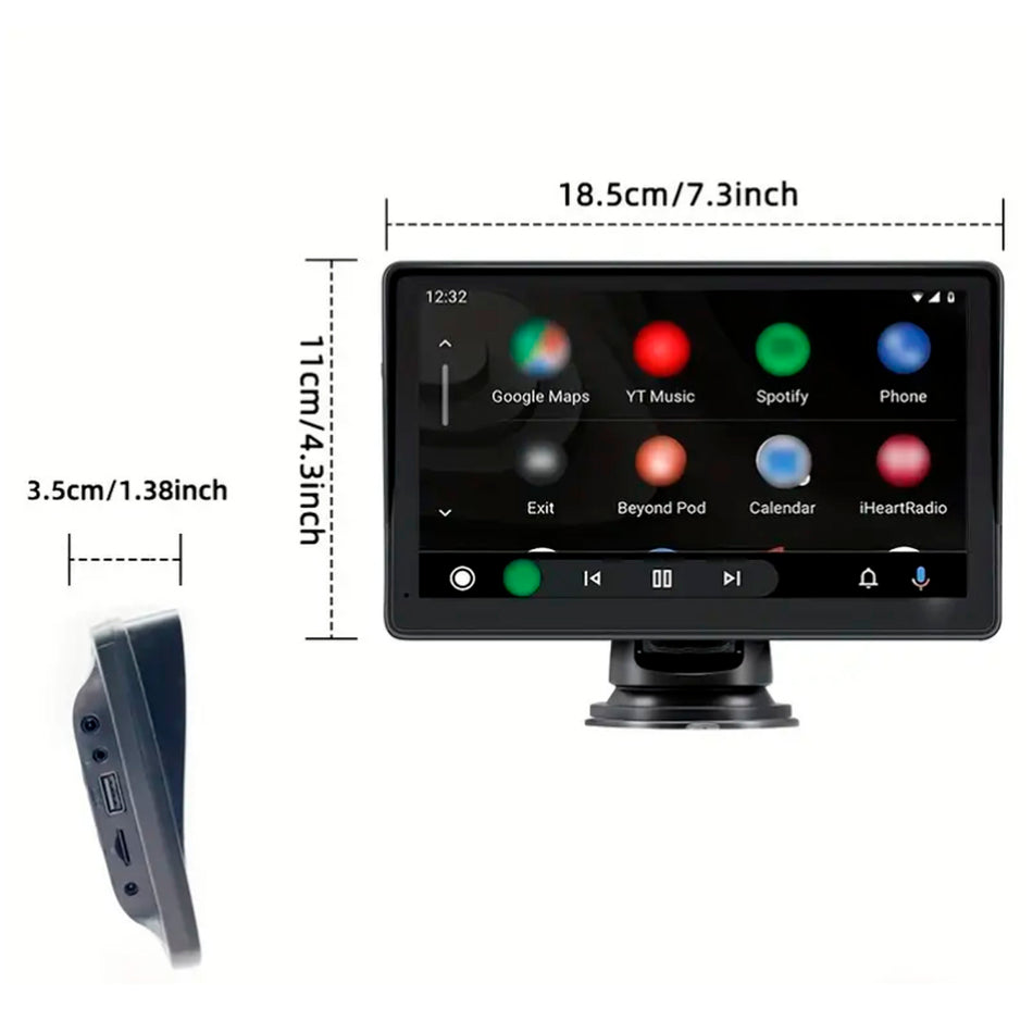 Pantalla Portátil de tablero Auto 7" Car Play Android Auto-Radios-Multishop Uruguay