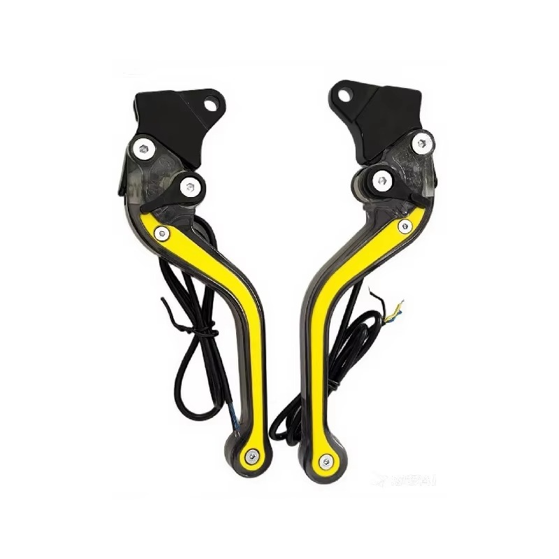 Par Manijas Freno Embrague Moto Ajustables LED Azul-Frenos motos-Multishop Uruguay