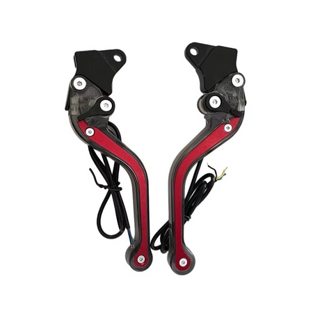Par Manijas Freno Embrague Moto Ajustables LED Azul-Frenos motos-Multishop Uruguay