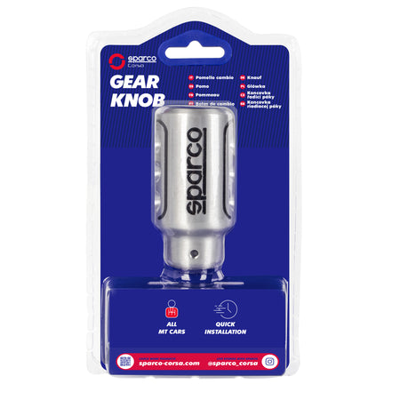 Pomo Bocha de Cambios Sparco Racing Aluminio Plateado-Accesorios-Multishop Uruguay