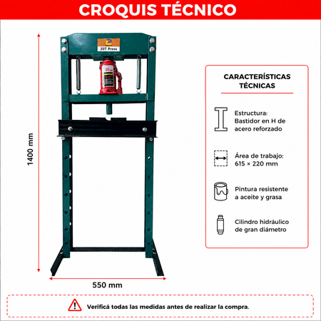 Prensa Hidráulica 20 Toneladas-Prensa-Multishop Uruguay