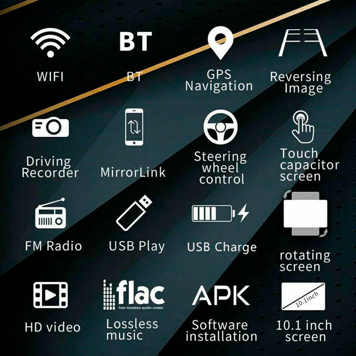 Radio 2 Din Pantalla 10" Giratoria Android-10 Pulgadas-Multishop Uruguay