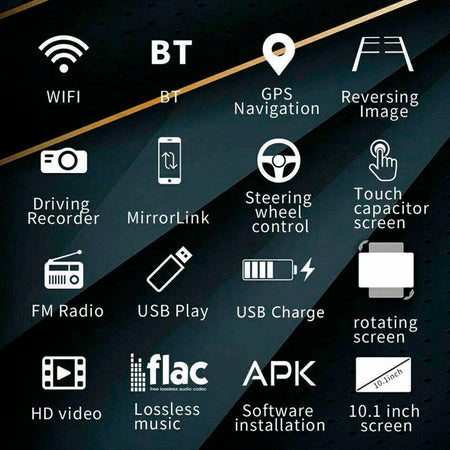 Radio 2 Din Pantalla 10" Giratoria Android-10 Pulgadas-Multishop Uruguay