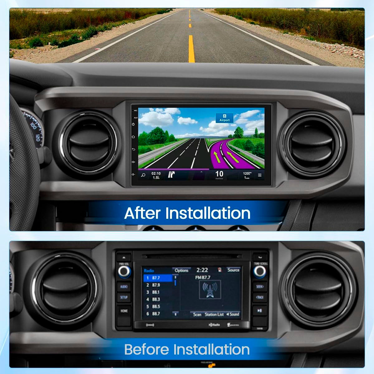 Radio Android 15 Doble DIN – Pantalla Táctil 7” HD + CarPlay-Radios-Multishop Uruguay