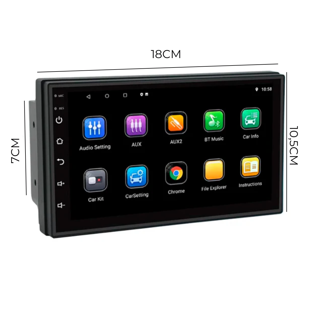 Radio Doble Din 7" Android 15 4+64Gb Fm/Am-7 Pulgadas-Multishop Uruguay