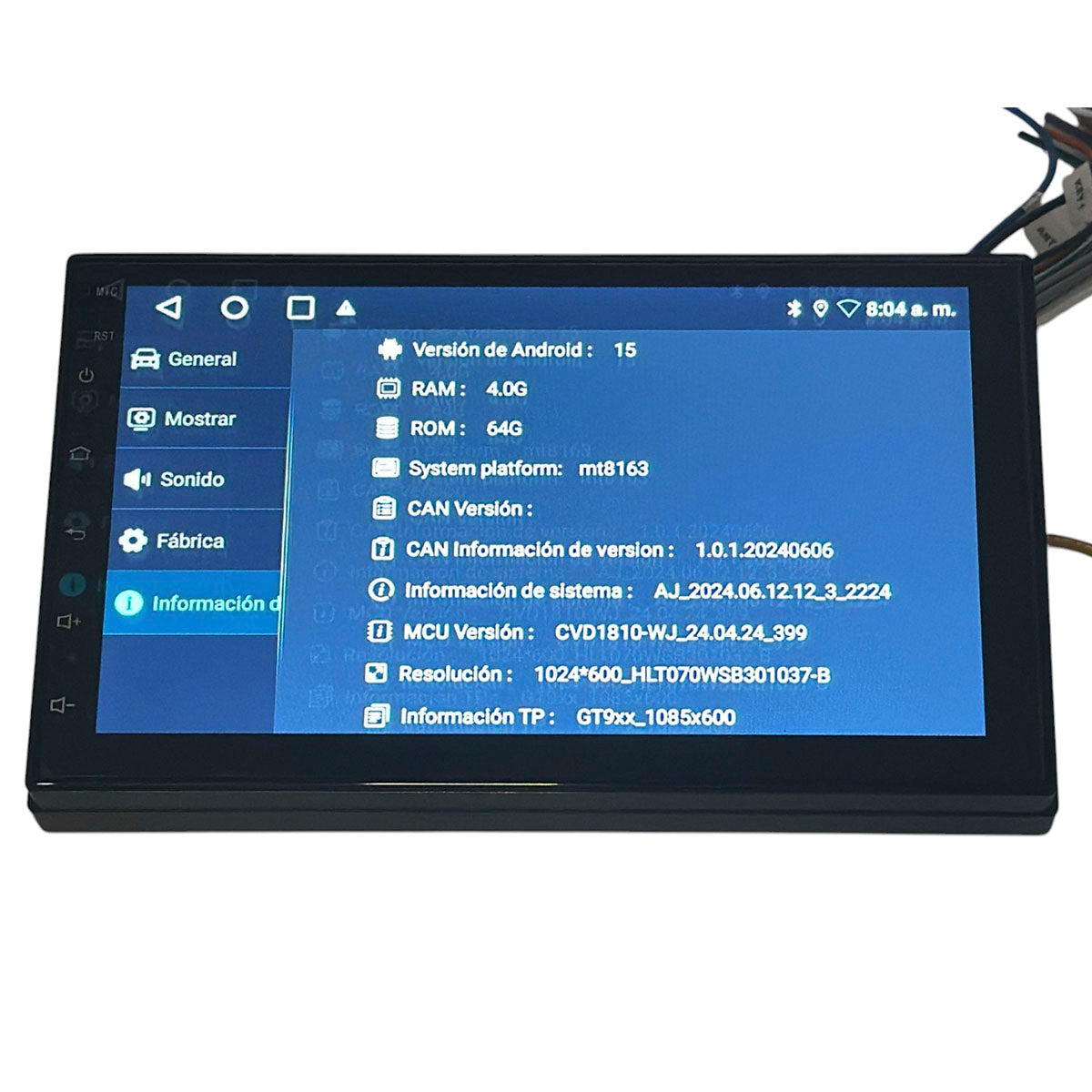 Radio Doble Din 7" Android 15 4+64Gb Fm/Am-7 Pulgadas-Multishop Uruguay