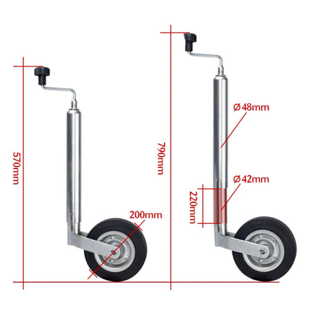 Rueda Para Remolque Regulable Con Traba-Enganche de Remolque-Multishop Uruguay
