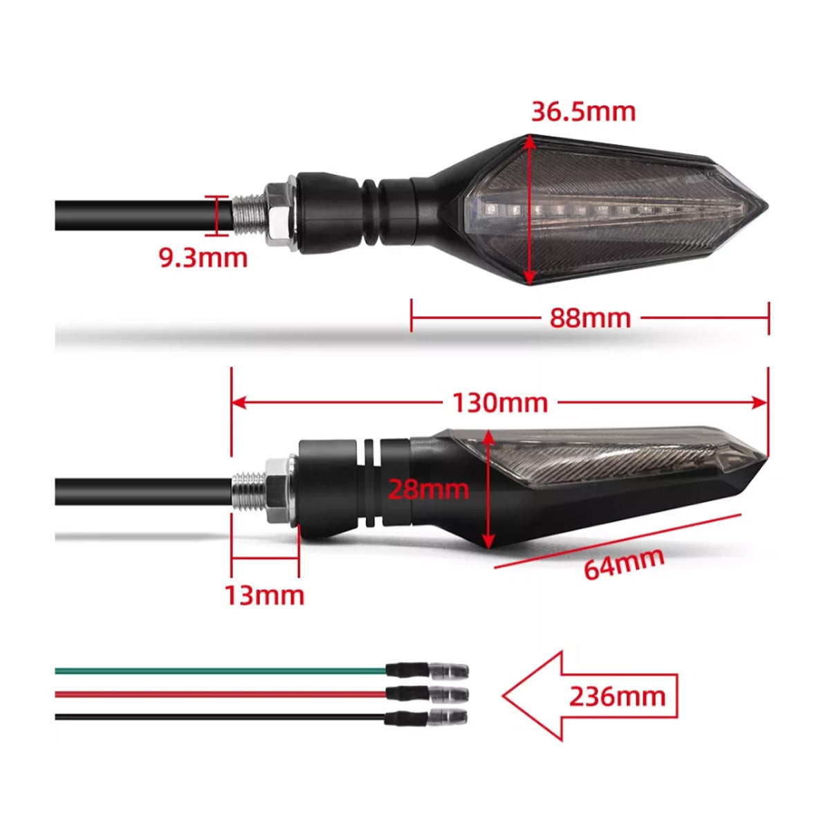 Señaleros Moto Led Dinámicos-Señaleros Motos-Multishop Uruguay