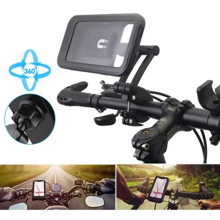 Soporte Celular Moto y Bici Resistente al Agua 360°-Soporte celular motos-Multishop Uruguay