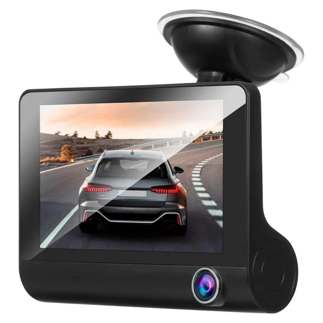 Triple Cámara DVR Auto Frontal Interior y Reversa-Camaras de Reversa-Multishop Uruguay