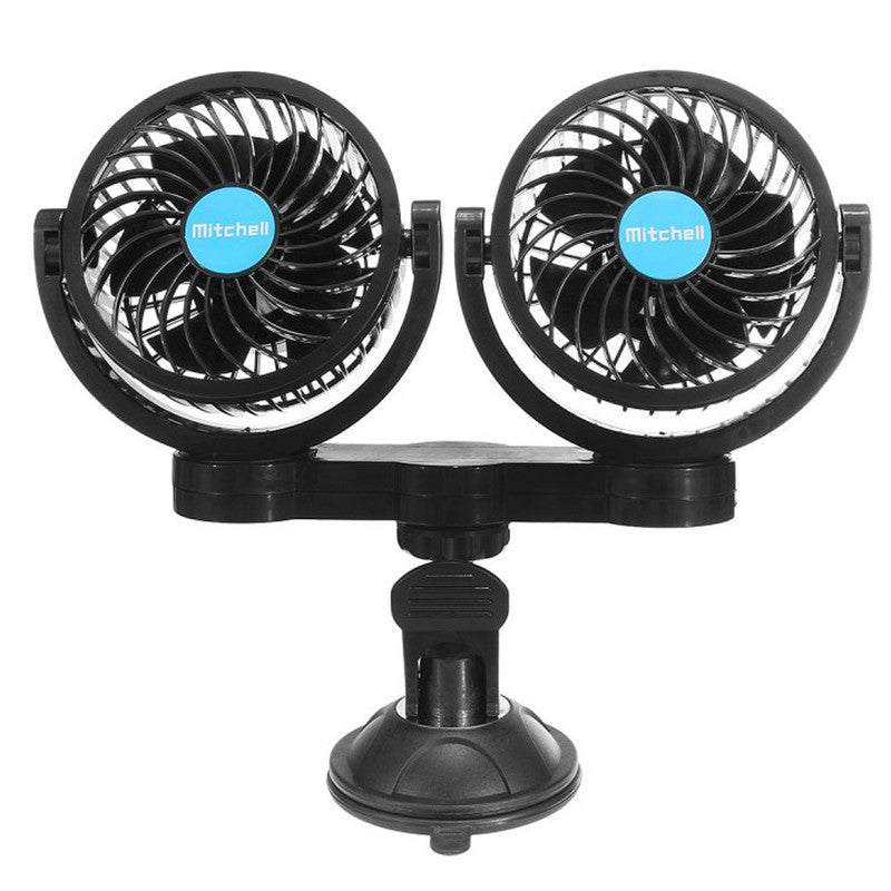 Ventilador Plastico 24V doble c/ventosa-Ventiladores-Multishop Uruguay
