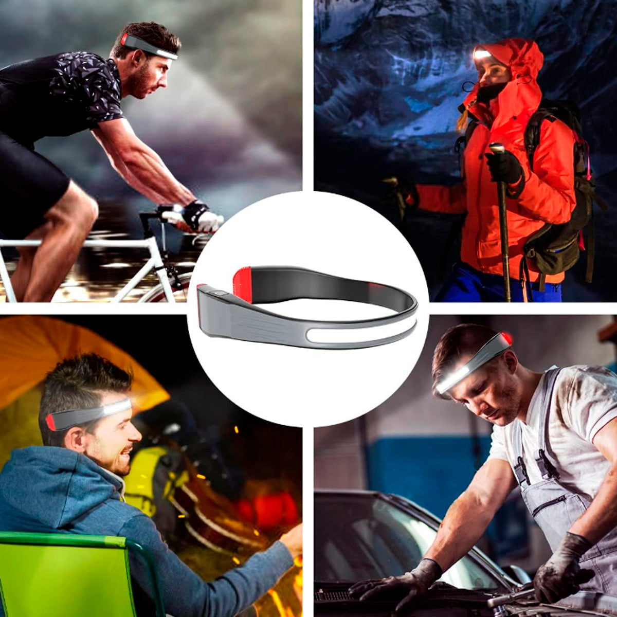 Vincha Led Gran Angular Recargable USB-C 230°-Linternas-Multishop Uruguay